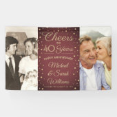 ANY Jubileum Proost 2 Foto Bourgondië en Goud Spandoek (Horizontaal)