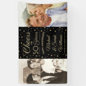 ANY Jubileum Proost 2 Foto Zwart en Goud Spandoek (Verticaal)