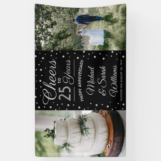 ANY Jubileum Proost 2 Foto Zwart-wit Spandoek (Verticaal)