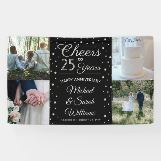 ANY Jubileum Proost 4 Foto Zwart-wit Spandoek (Horizontaal)