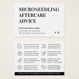 Any Kleur Microneedling Nazorg Instructiekaart Visitekaartje