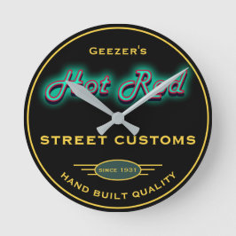 Any Name Hot Rod Street Customs Any Date Ronde Klok