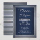 ANY Number Retirement Party juicht Navy Blue Kaart (Voorkant / Achterkant)