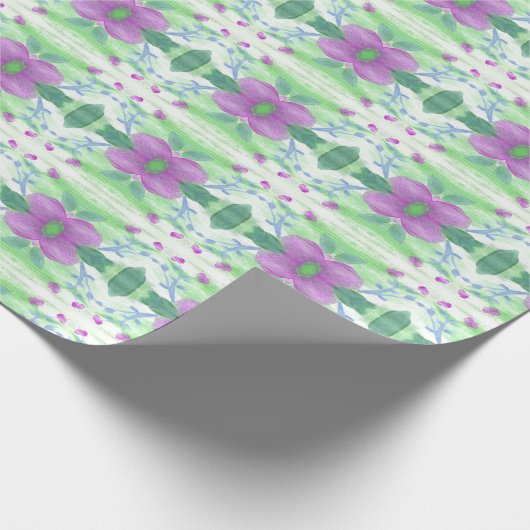 Any Occasion inpakpapier in Paarse bloemenprint (Hoek)