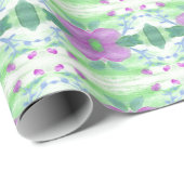 Any Occasion inpakpapier in Paarse bloemenprint (Rol Hoek)