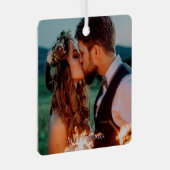 Any Personalized Dated Photo  Metalen Ornament (Voorkant Rechts)