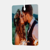 Any Personalized Dated Photo  Metalen Ornament (Voorkant links)