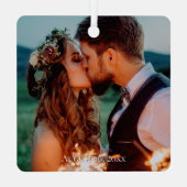 Any Personalized Dated Photo  Metalen Ornament (Achterkant)