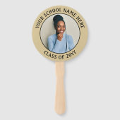 Any Quote 2 Foto Zwart en Goud Kleur Afstuderen Handwaaier (Achterkant)