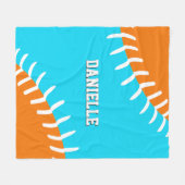 ANY team colors baseball softball athlete name Fleece Deken (Voorkant (Horizontaal))