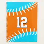 ANY team colors baseball softball w jersey number Planner (Voorkant)