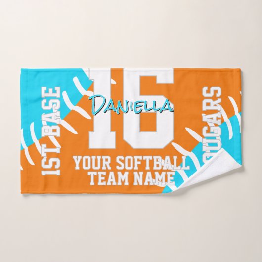 ANY team colors softball baseball athlete name Handdoek (Handdoek)