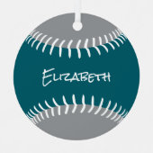 ANY team colors softball baseball keepsake Metalen Ornament (Voorkant)