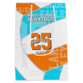 ANY team colors volleyball athlete name Medium Cadeauzakje (Achterkant)