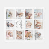 Any Text 11 Photo Collage Simple Modern Keepsake Fleece Deken (Voorkant (Horizontaal))