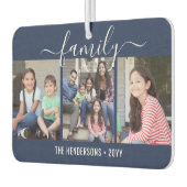 Any Text 4 Fotoscript Familie Navy Blauw & Wit Luchtverfrisser (Links)