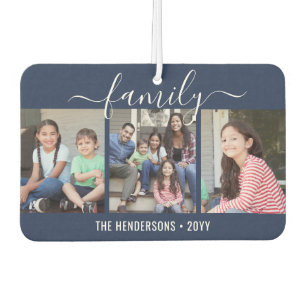 Any Text 4 Fotoscript Familie Navy Blauw & Wit Luchtverfrisser