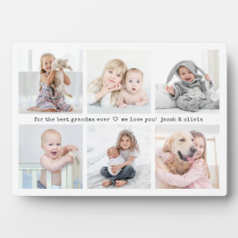 Any Text 6 Photo Collage Modern Minimal Keepsake Fotoplaat