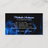 *ANY TEXT* Modern Blauw Neon & Rook Tattoo Visitekaartje (Achterkant)