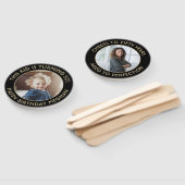 ANY Verjaardag 2 foto's Elegant Zwart en Goud Rond Handwaaier (Niet-gemonteerd)