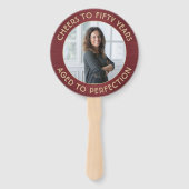 ANY Verjaardag 2 foto's geborsteld Bourgogne en go Handwaaier (Achterkant)