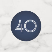 ANY Verjaardag Proost Navy Blauw en Wit 3 Foto Confetti (Kleine voorkant)