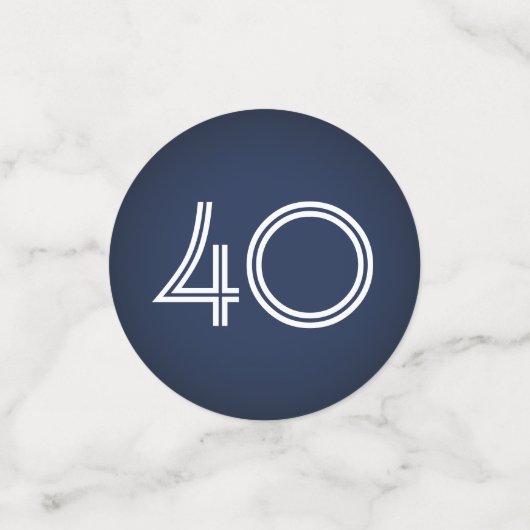 ANY Verjaardag Proost Navy Blauw en Wit 3 Foto Confetti (Kleine voorkant)