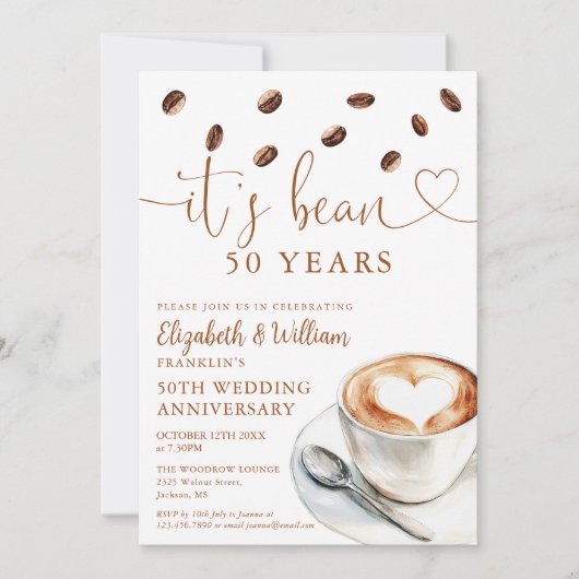 Any Wedding Anniversary Year Coffee Themed Kaart (Voorkant)