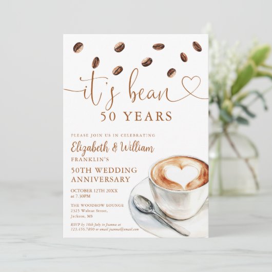 Any Wedding Anniversary Year Coffee Themed Kaart (Staand voorkant)