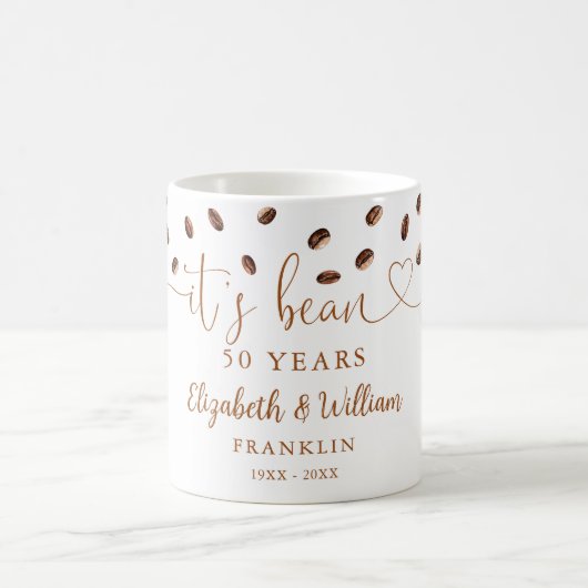 Any Wedding Anniversary Year Coffee Themed Koffiemok (Center)