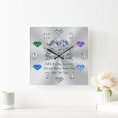 Any YEAR Anniversary Gifts for Parents, Birthstone Vierkante Klok (Huis)