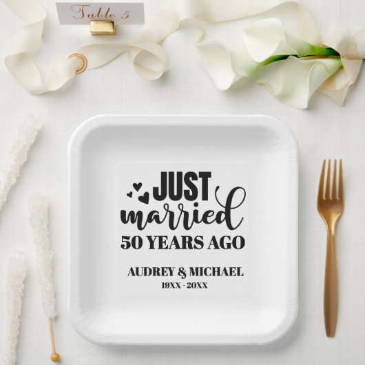 Any Year Anniversary Personalized Papieren Bordje (Huwelijk)