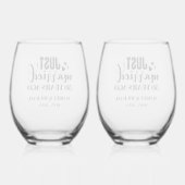Any Year Anniversary Personalized Wijnglas Zonder Voet (Achterkant)