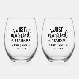 Any Year Anniversary Personalized Wijnglas Zonder Voet
