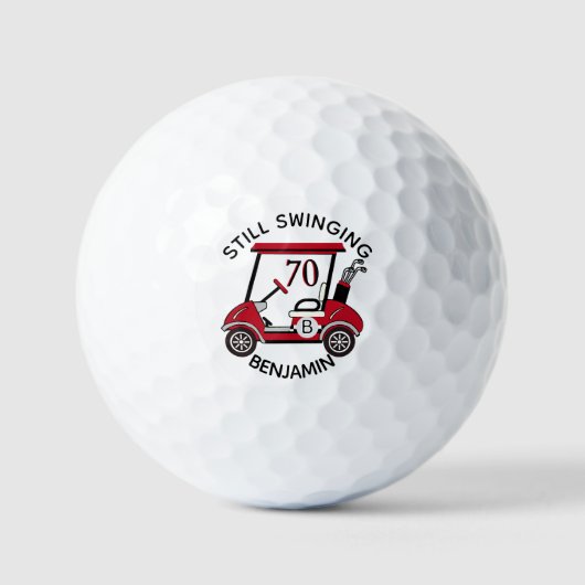 ANY YEAR Birthday Custom Cart Monogram Name  Golfballen (Voorkant)