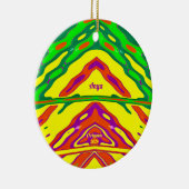 ANYA ~ 3D KERSTMIS Rood Groen Geel 2024 Keramisch Ornament (Rechts)