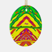 ANYA ~ 3D KERSTMIS Rood Groen Geel 2024 Keramisch Ornament (Rechts)