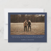 ANYA Boho Navy Blauwe Waterverf Dank u kaart (Achterkant)