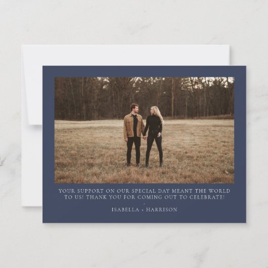 ANYA Boho Navy Blauwe Waterverf Dank u kaart (Achterkant)