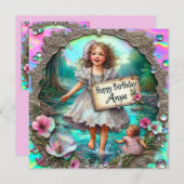 ~ ANYA ~ Gelukkige Verjaardag ~ Meisje peddelen ~ (Voorkant / Achterkant)