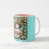 ANYA ~  MEISJE~ Heel lief Tweekleurige Koffiemok (Voorkant rechts)