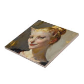 “Anya, Meticulously Content” – A Feminine Feline  Tegeltje (Zijkant)