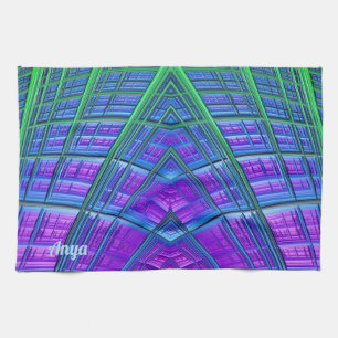 ANYA ~ Paarse groen blauw ~ ORIGINEEL ~ Theedoek