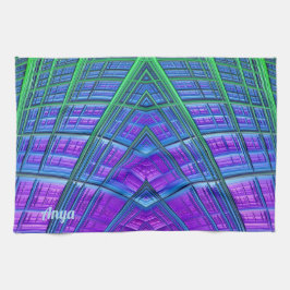 ANYA ~ Paarse groen blauw ~ ORIGINEEL ~ Theedoek