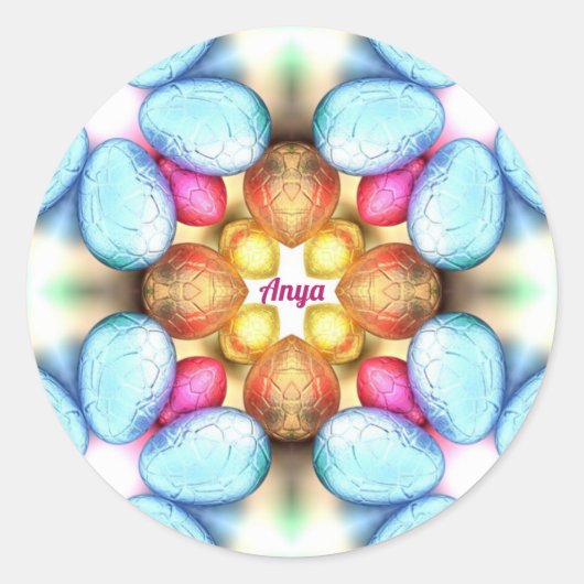 ANYA ~ PASEN ~ WOW!  eieren Pasen geven ~ Ronde Sticker (Voorkant)