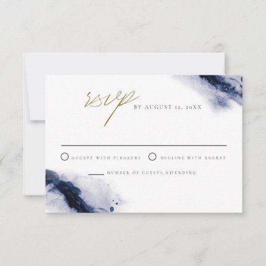 ANYA | RSVP-kaart van de Bohemische marineblauw Wa Kaart (Voorkant)