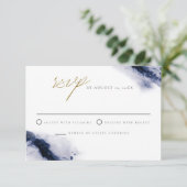 ANYA | RSVP-kaart van de Bohemische marineblauw Wa Kaart (Staand voorkant)