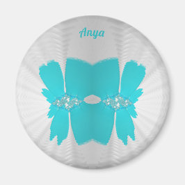 ANYA ~ White en Aqua ~ Stunning Design Magneet