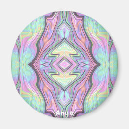ANYA ~ Yellow Green and Pink Parly Design Magneet