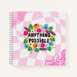“Anything is Possible” Floral Motivational Notitieboek